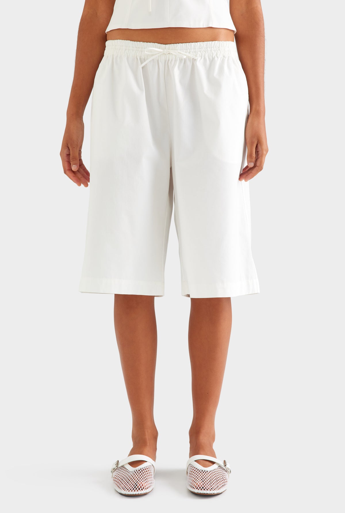 Cotton Bermuda Short - White