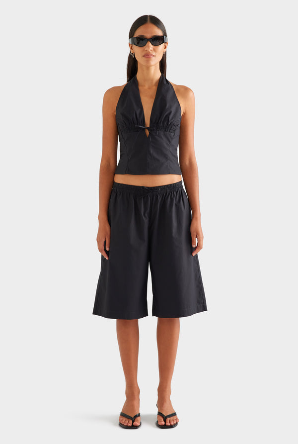 Cotton Bermuda Short - Black