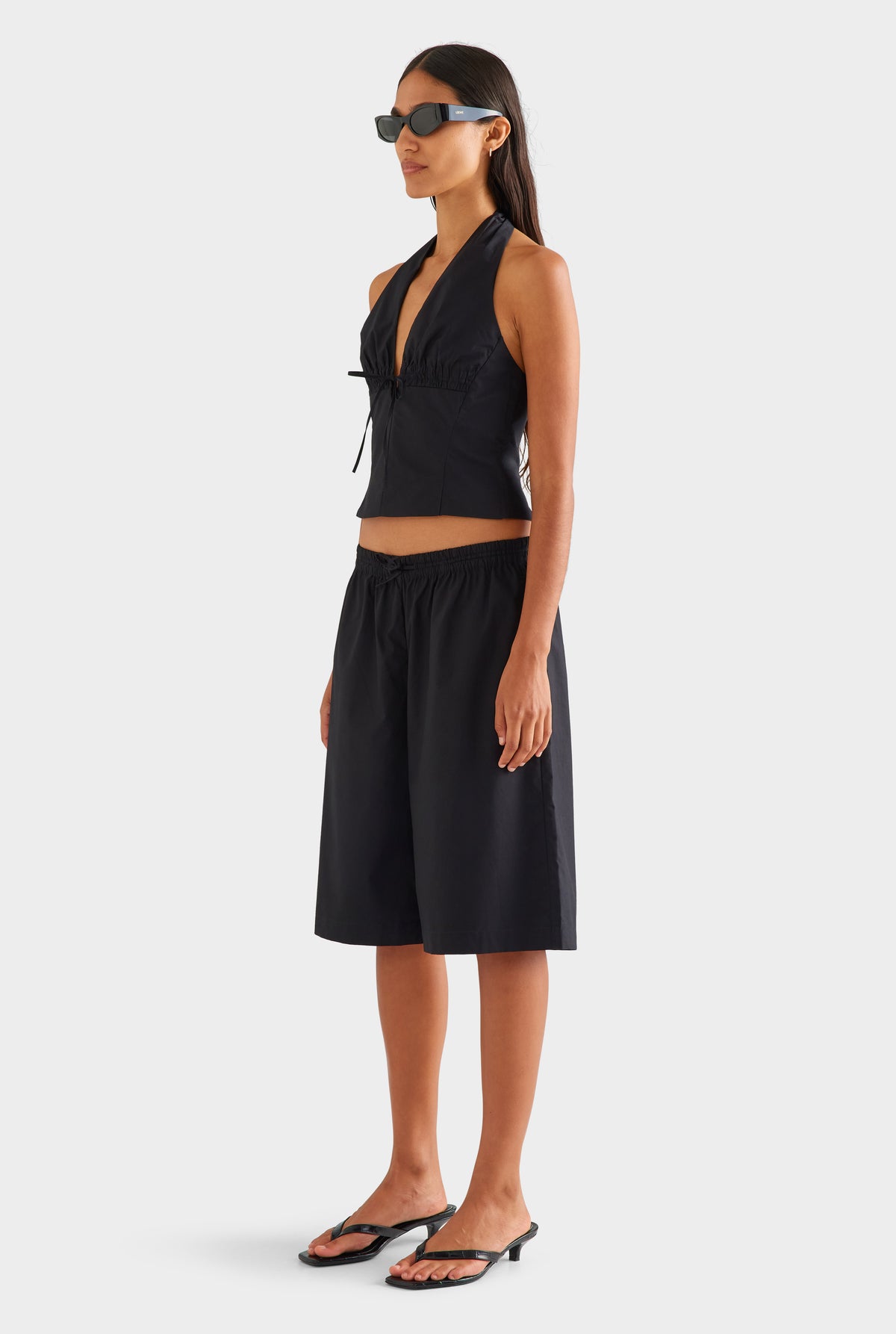 Cotton Bermuda Short - Black