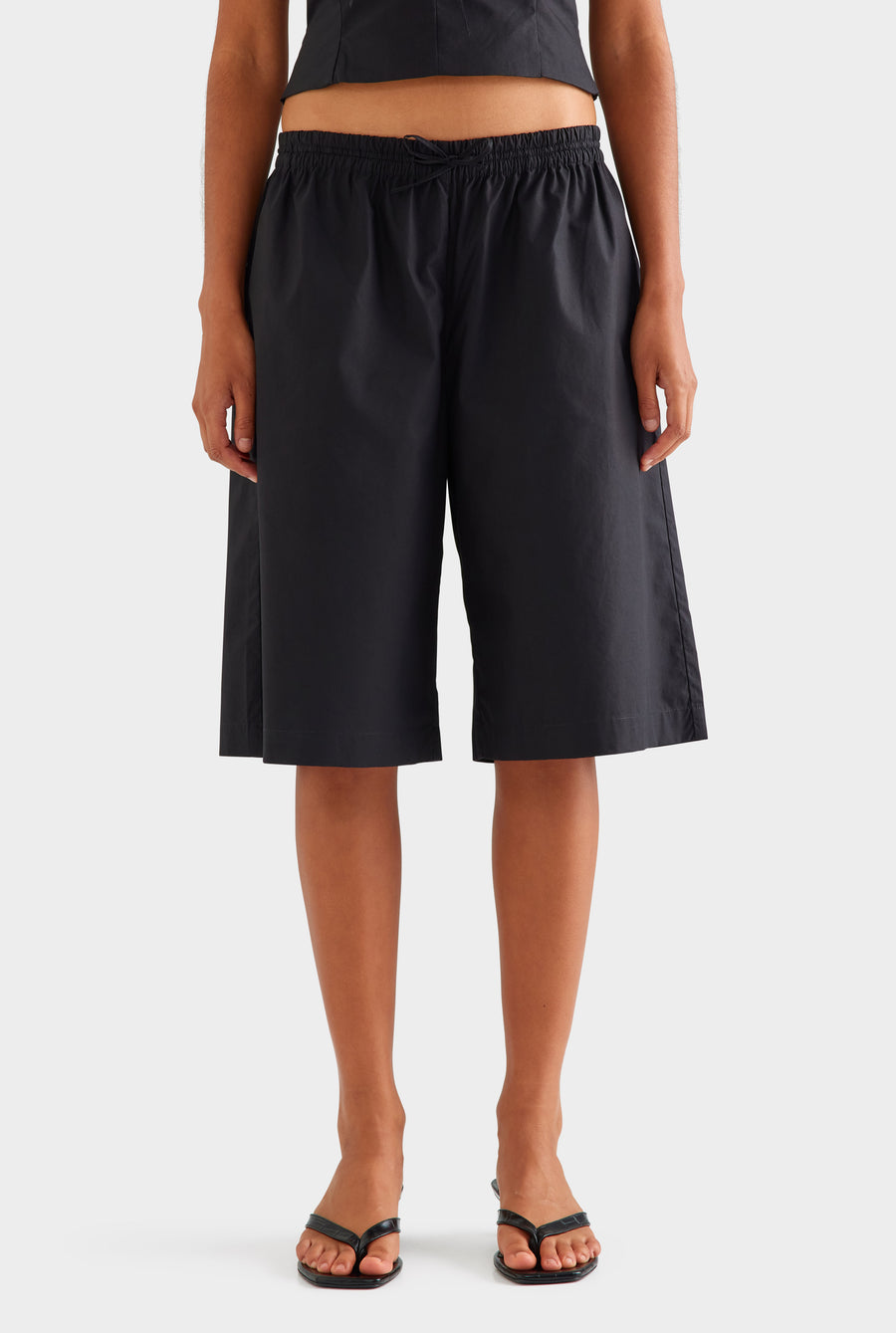 Cotton Bermuda Short - Black