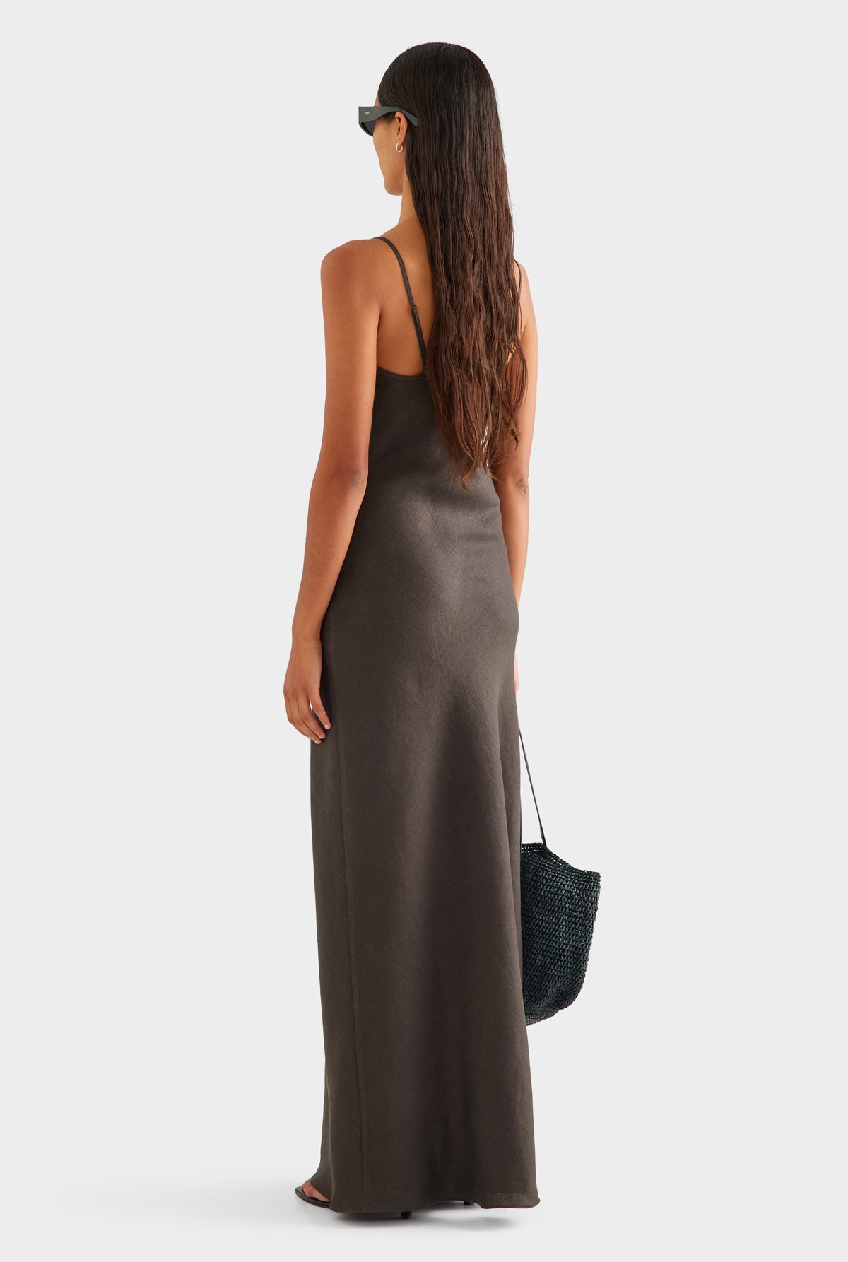 Linen Slip Dress - Cacao