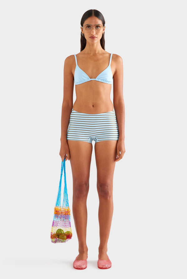 Terry Boy Short - Sky Blue/Olive/White Stripe [[SU26 - WOMENS - D2 - 41051 - Terry Boy Short - Sky Blue-Olive-White Stripe_0170.jpg]]