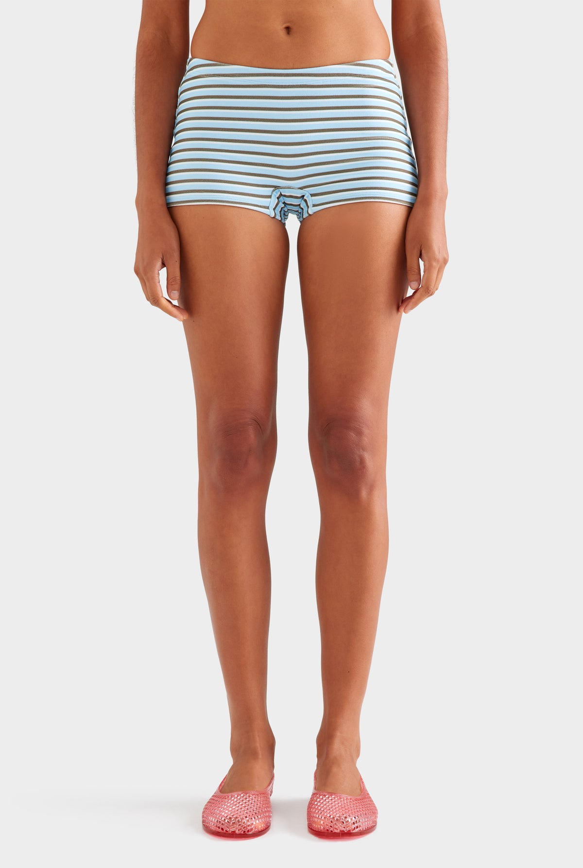 Terry Boy Short - Sky Blue/Olive/White Stripe [[SU26 - WOMENS - D2 - 41051 - Terry Boy Short - Sky Blue-Olive-White Stripe_0172.jpg]]