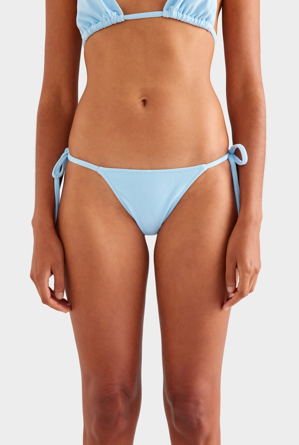 Terry Tie Side Bikini Brief - Sky Blue [[SU26 - WOMENS - D2 - 41053 - Terry Triangle Bikini - Sky Blue - 41054 - Terry Tie Side Bikini Brief - Sky Blue_0154 copy.jpg]]