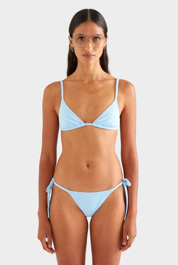 Terry Triangle Bikini - Sky Blue [[SU26 - WOMENS - D2 - 41053 - Terry Triangle Bikini - Sky Blue - 41054 - Terry Tie Side Bikini Brief - Sky Blue_0162_R.jpg]]