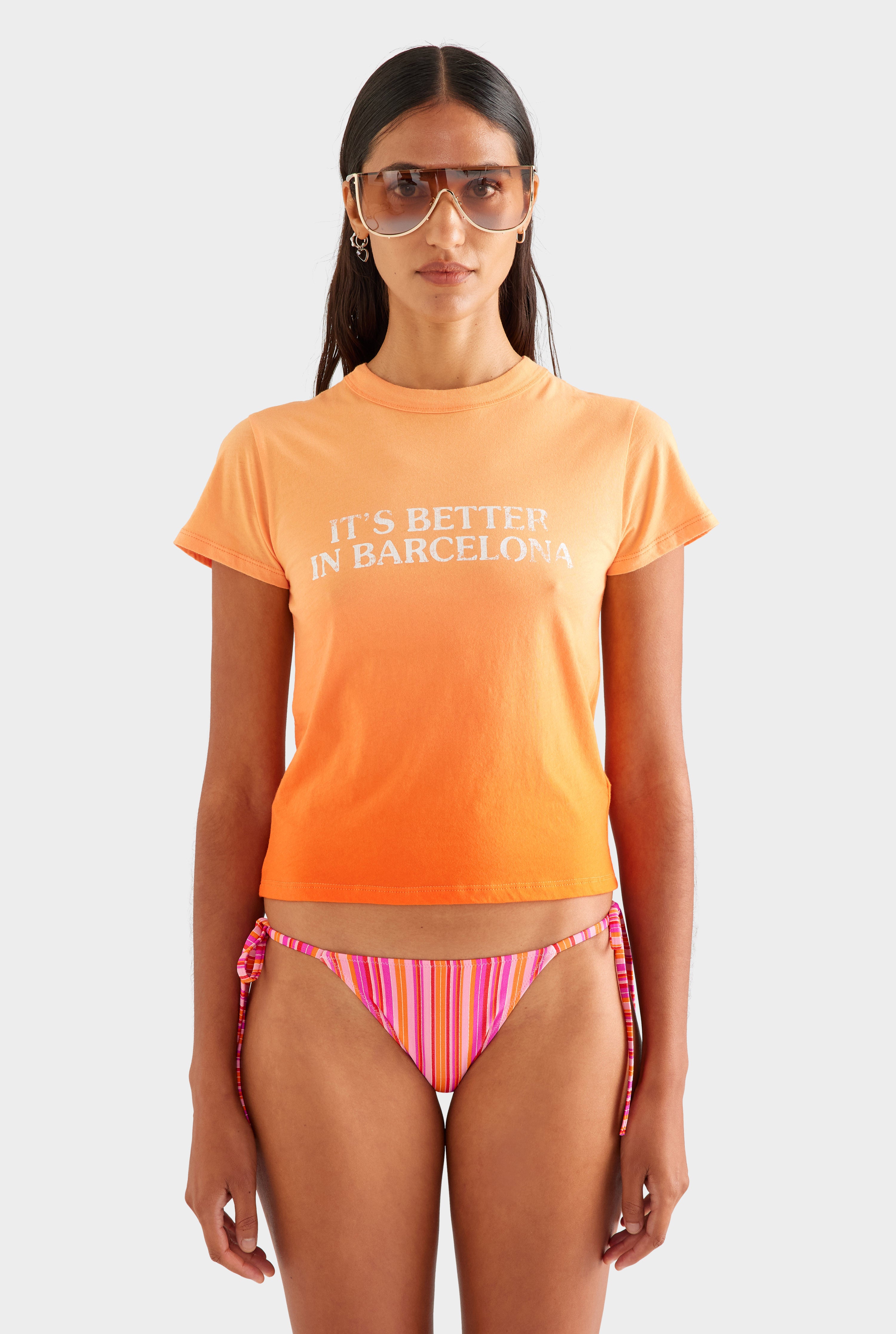 Lightweight Cotton Baby Tee - Orange Gradient [[SU26 - WOMENS - D2 - 42133 - Lightweight Cotton Baby Tee - Orange Gradient_0249 copy.jpg]]