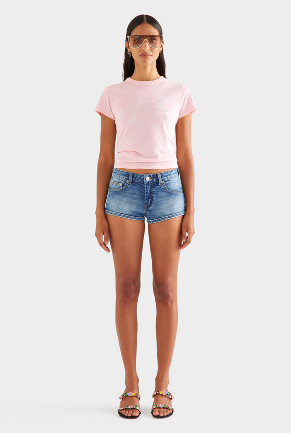Low Rise Denim Mini Short - Vintage Mid Indigo
