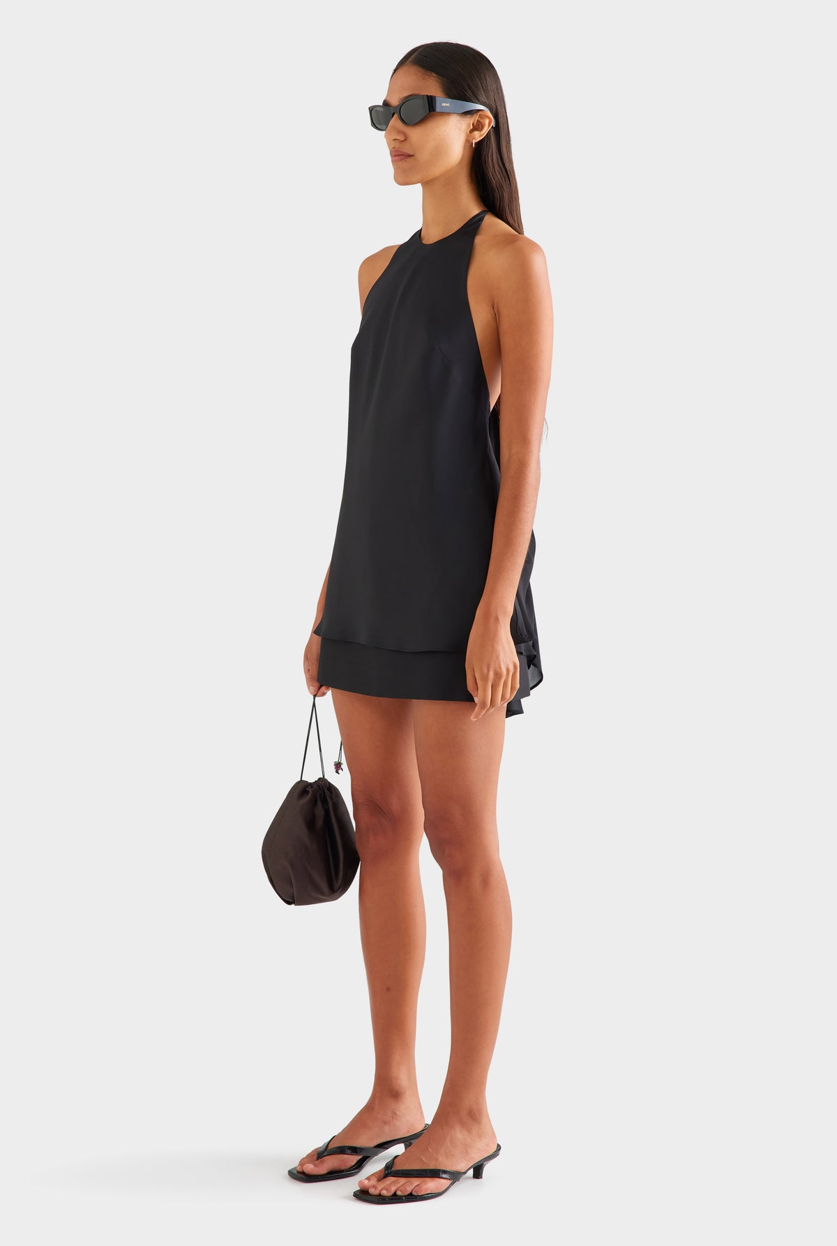 Silk High Neck Draped Top - Black [[SU26 - WOMENS - D2 - 42191 - Silk High Neck Draped Top - Black_0066.jpg]]