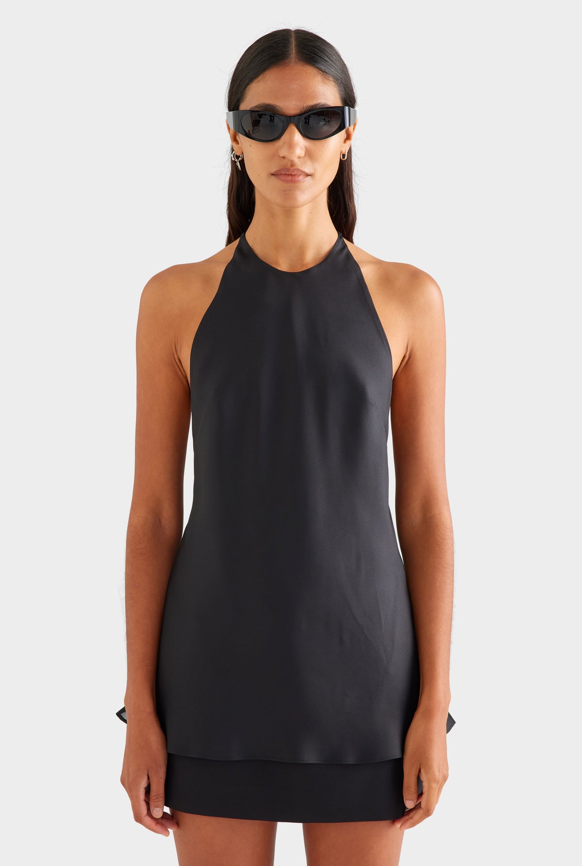 Silk High Neck Draped Top - Black [[SU26 - WOMENS - D2 - 42191 - Silk High Neck Draped Top - Black_0067.jpg]]