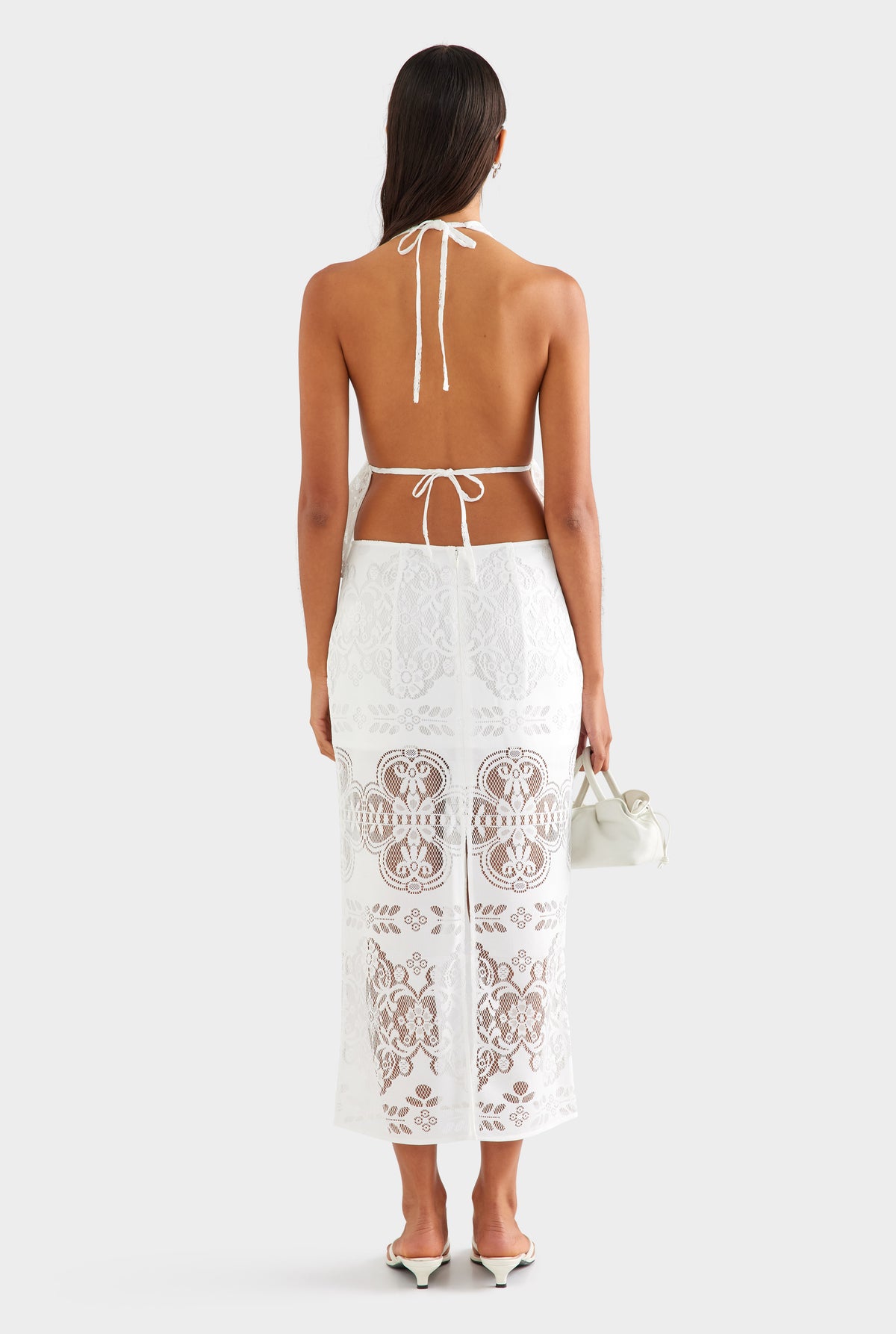 Lace Halter Top - Off White [[SU26 - WOMENS - D2 - 42198 - Lace Halter Top - Off White - 48074 - Lace Midi Skirt - Off White_0451.jpg]]