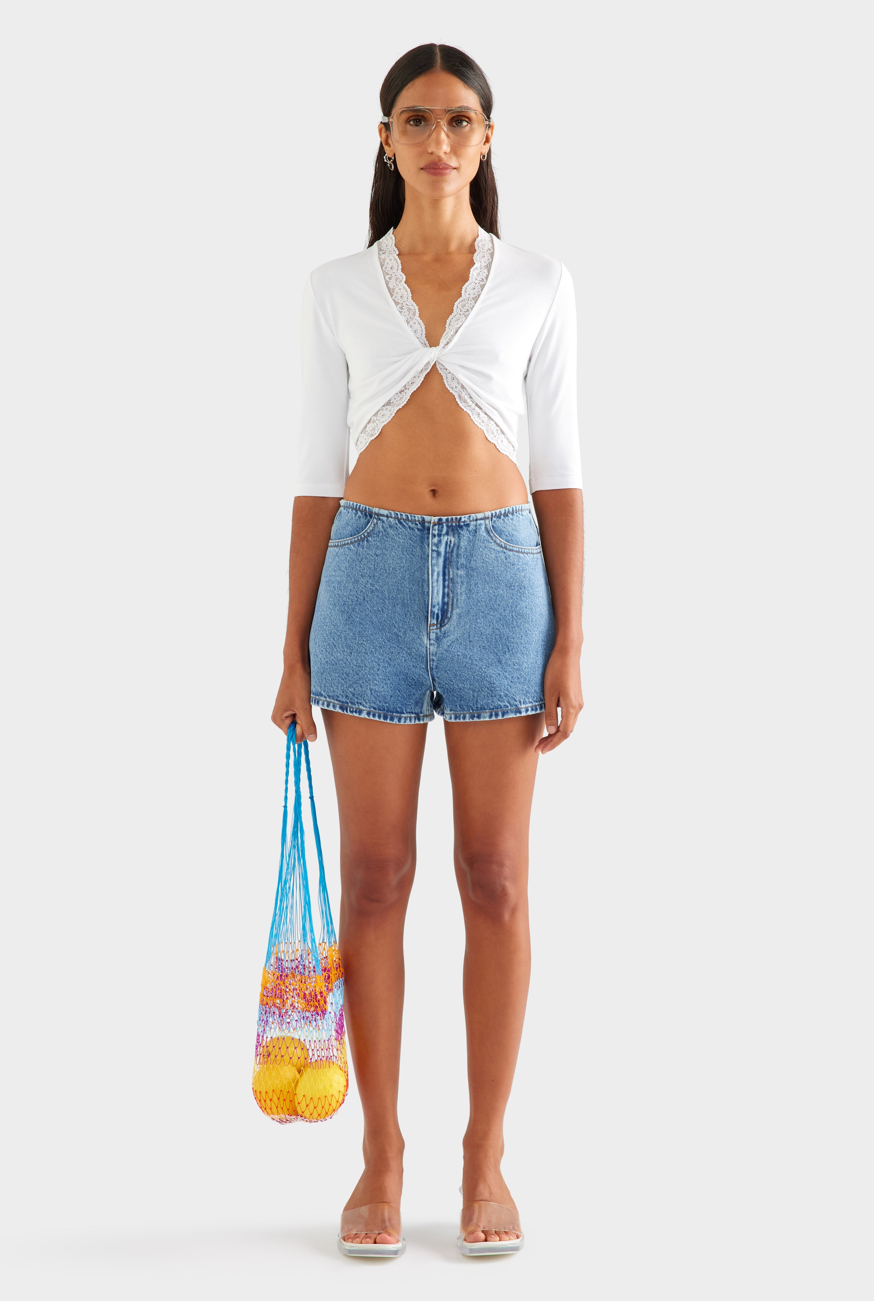 High Rise Denim Short - Mid Indigo [[SU26 - WOMENS - D2 - 44056 - High Rise Denim Short - Mid Indigo_0285.jpg]]