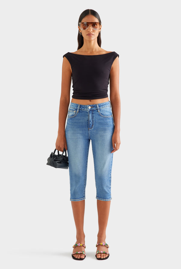 Denim Capri - Vintage Mid Indigo [[SU26 - WOMENS - D2 - 44060 - Denim Capri - Vintage Mid Indigo_0395.jpg]]