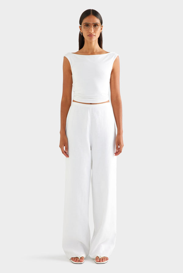 Linen Relaxed Pant - White [[SU26 - WOMENS - D2 - 45066 - Linen Relaxed Pant - White_0484_R.jpg]]