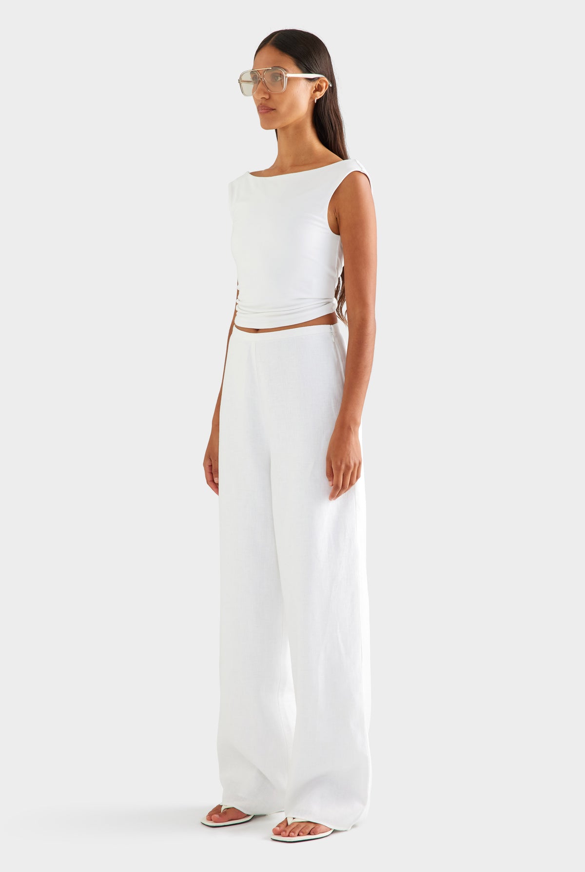 Linen Relaxed Pant - White [[SU26 - WOMENS - D2 - 45066 - Linen Relaxed Pant - White_0485 copy.jpg]]