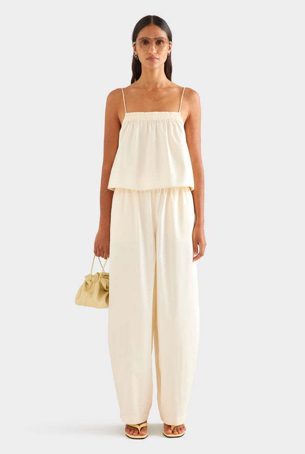 Double Elastic Cotton Twill Pant - Buttercream [[SU26 - WOMENS - D2 - 45068 - Double Elastic Cotton Twill Pant - Buttercream_0309.jpg]]