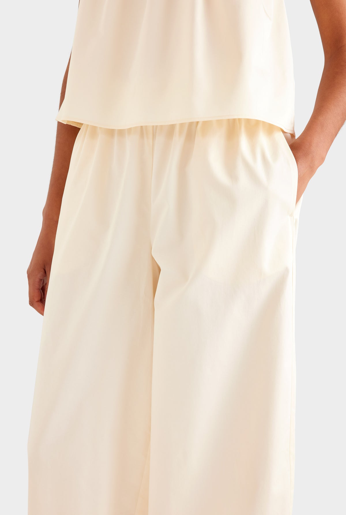 Double Elastic Cotton Twill Pant - Buttercream [[SU26 - WOMENS - D2 - 45068 - Double Elastic Cotton Twill Pant - Buttercream_0311.jpg]]