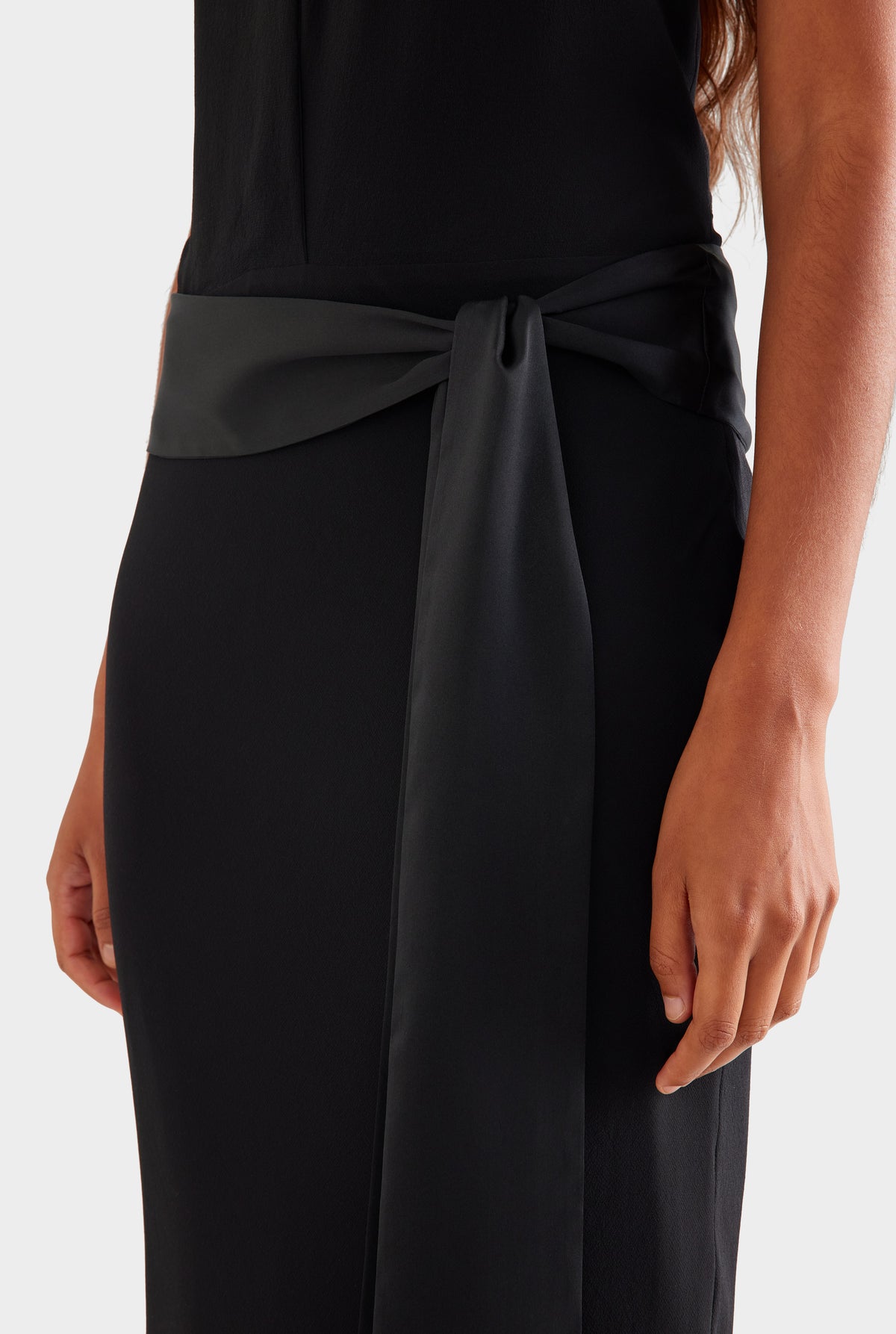 Silk High Neck Sash Dress - Black [[SU26 - WOMENS - D2 - 47123 - Silk HIgh Neck Sash Dress - Black_0058.jpg]]