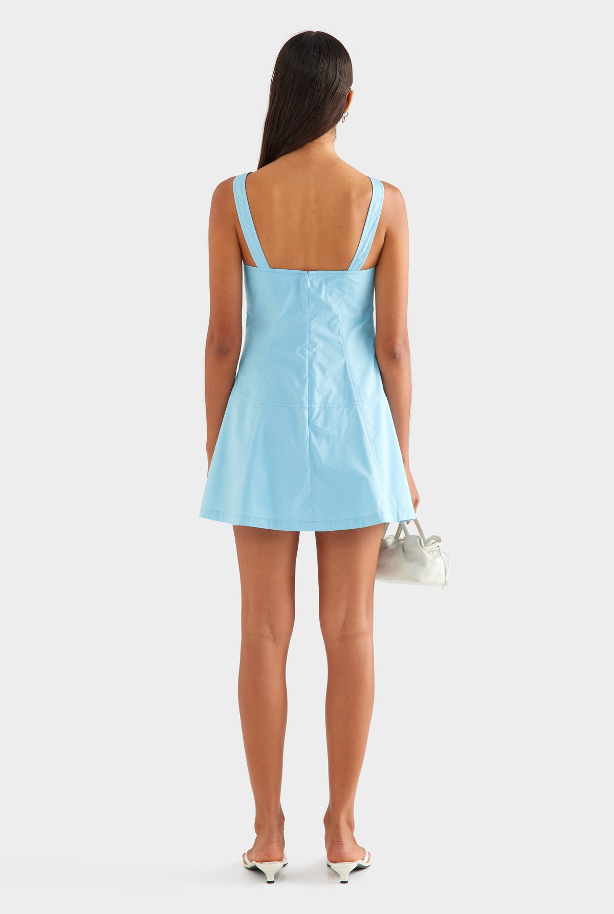 Fitted Cotton Mini Dress - Sky Blue [[SU26 - WOMENS - D2 - 47138 - Fitted Cotton Mini Dress - Sky Blue_0792.jpg]]