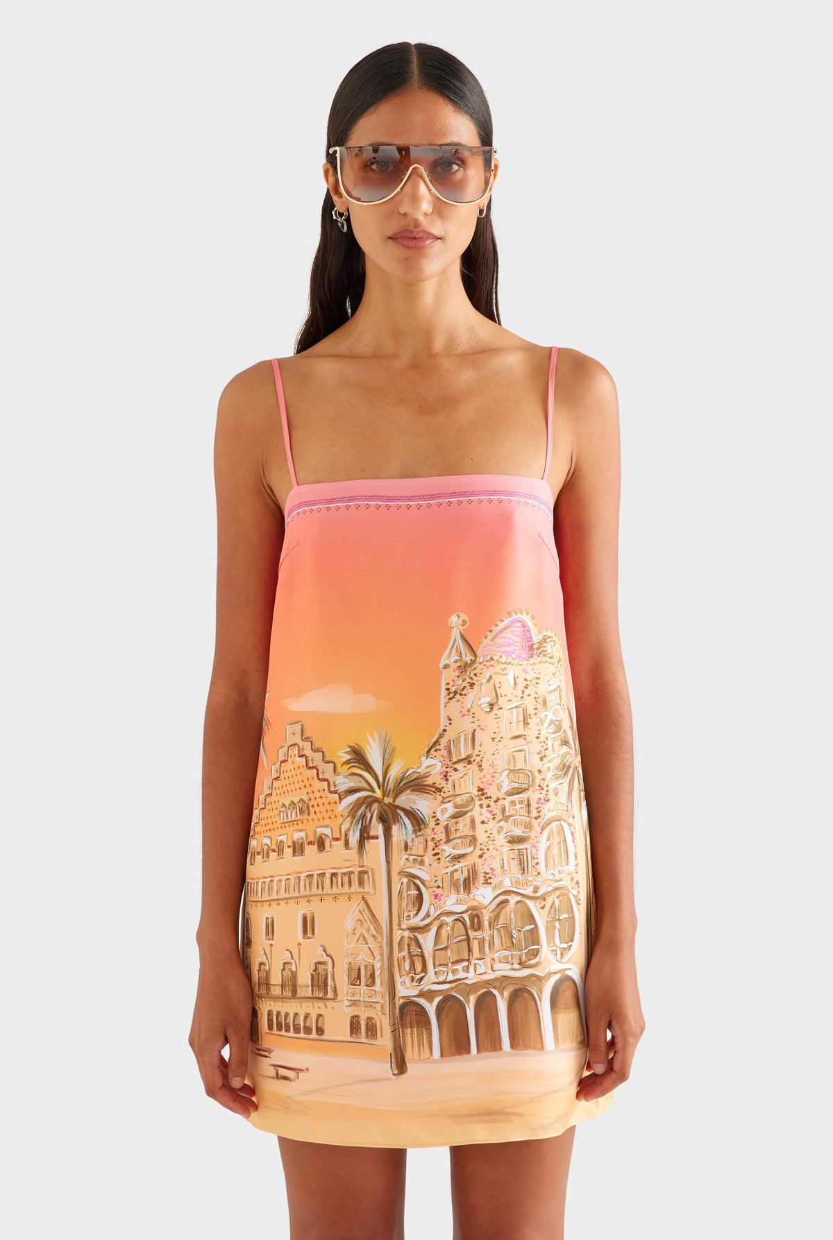 Silk Twill Mini Dress - Casa Batlló [[SU26 - WOMENS - D2 - 47153 - Silk Twill Mini Dress - Casa Batlló_0796_R2.jpg]]