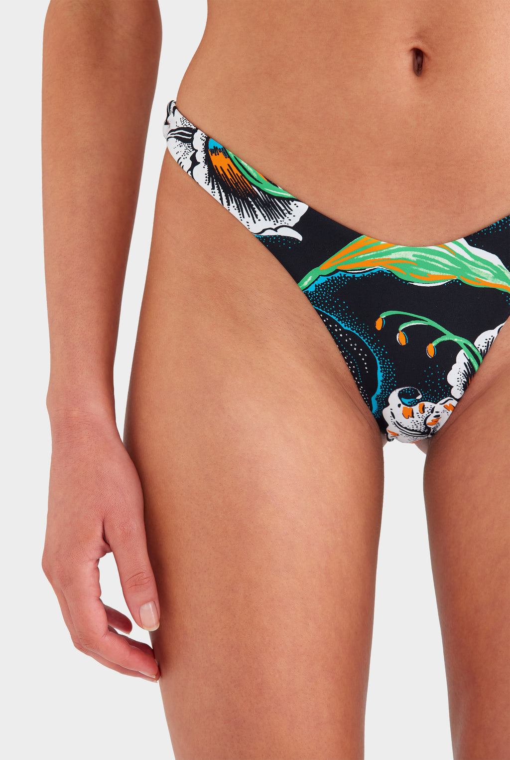 Cheeky Bikini Brief - Black/White Lily