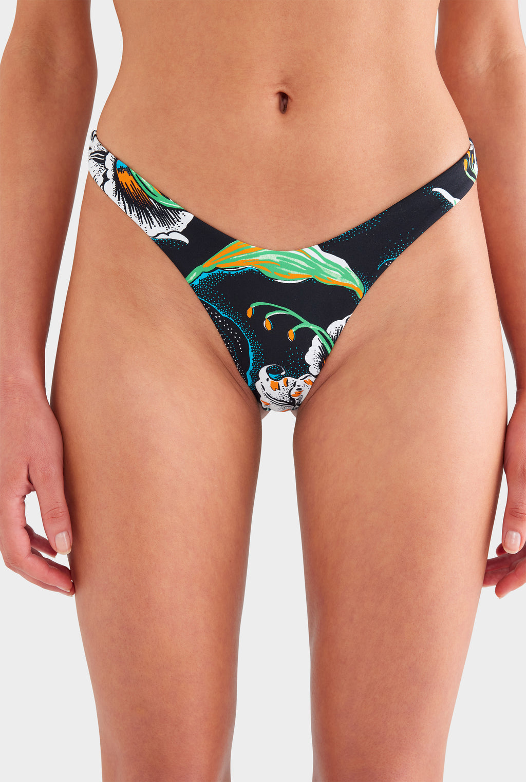 Cheeky Bikini Brief - Black/White Lily