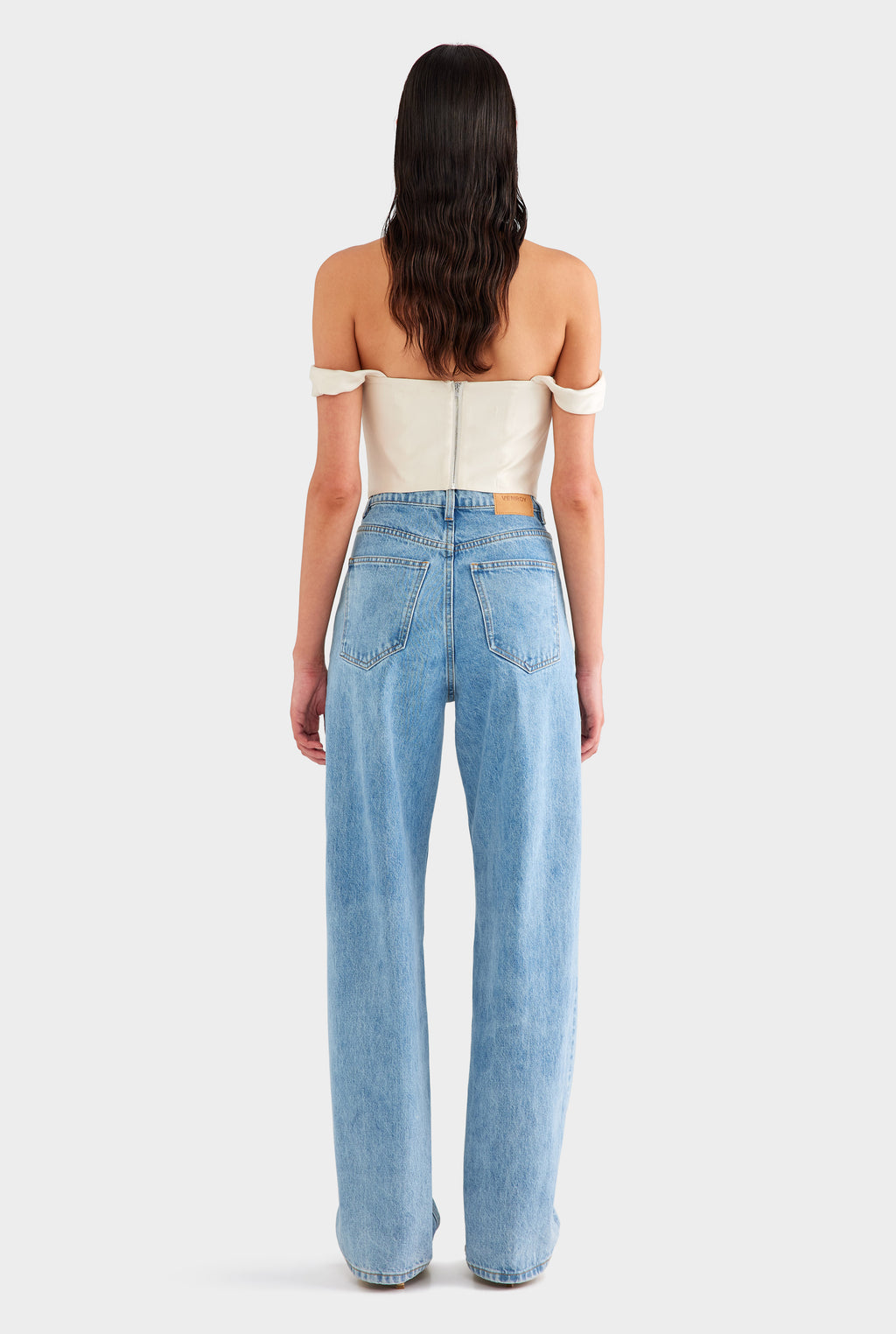 Draped Silk Corset Top - Cream