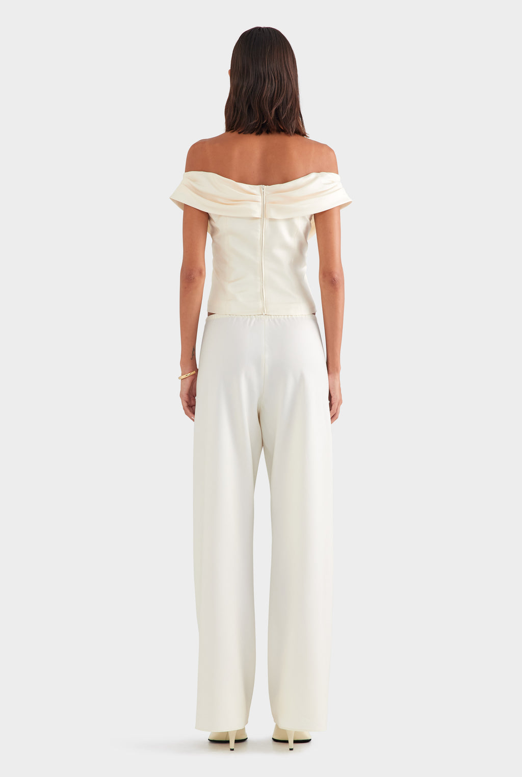 Silk Cowl Neck Bodice - Champagne