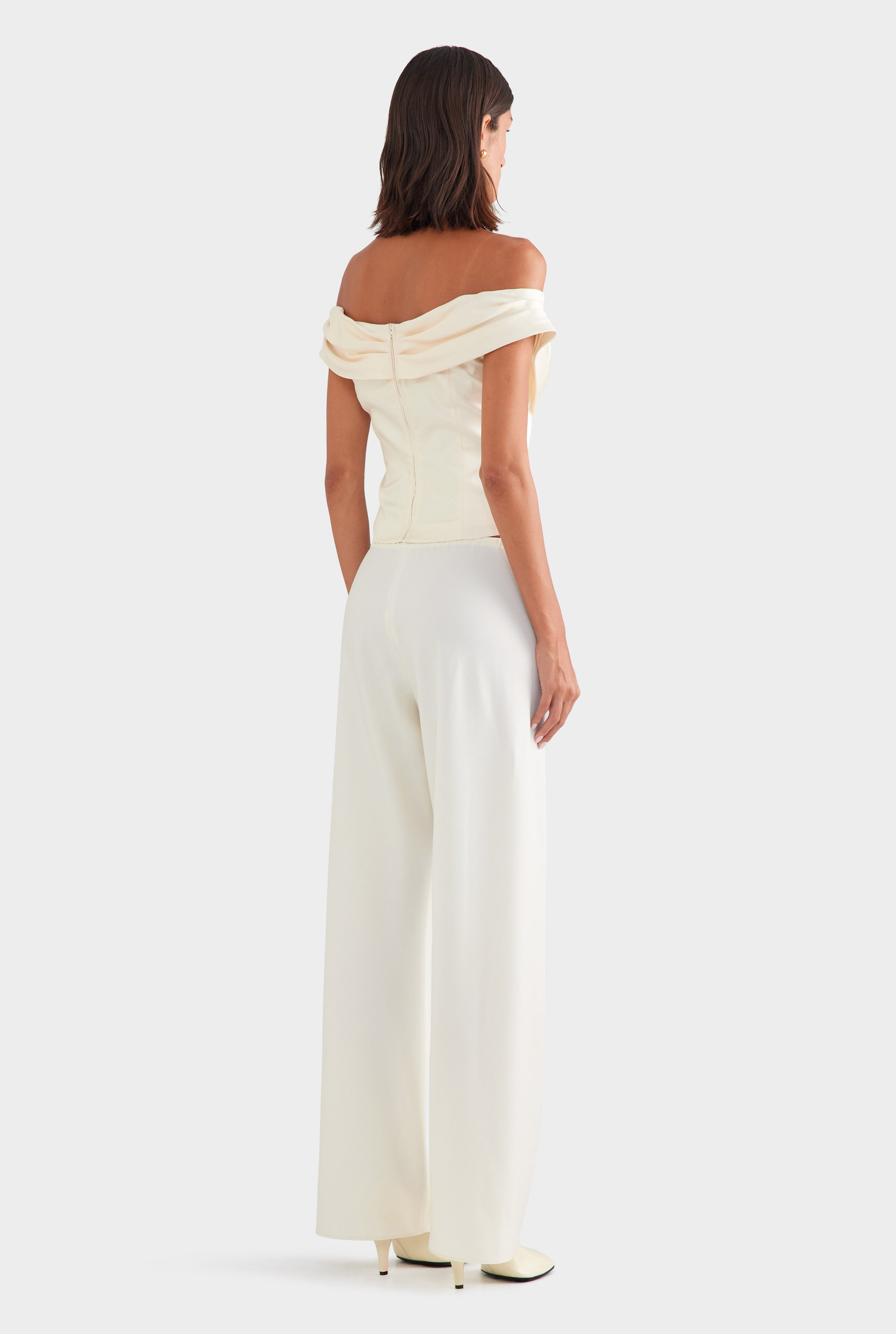 Silk Cowl Neck Bodice - Champagne