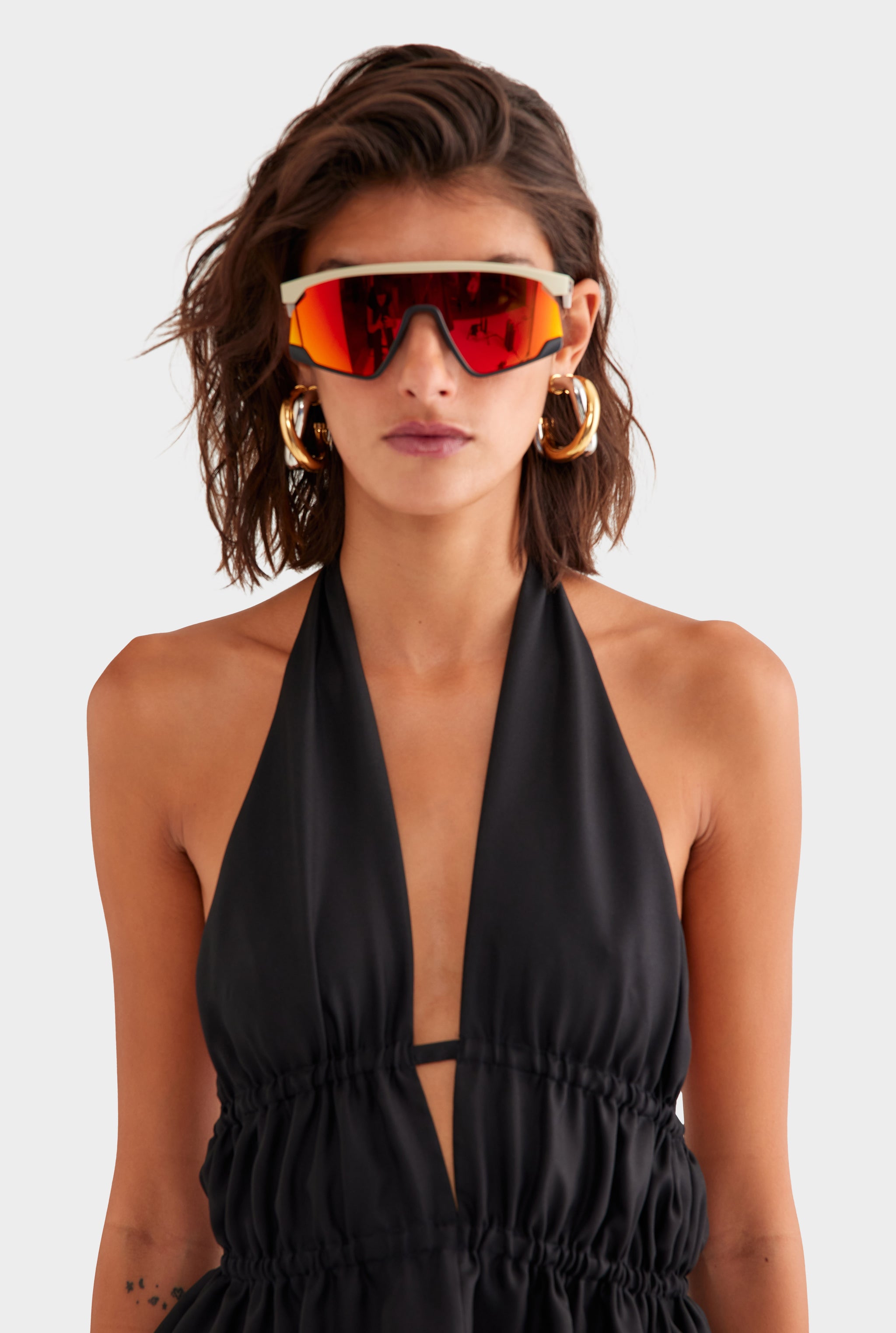 Silk Twill Halter Top - Black