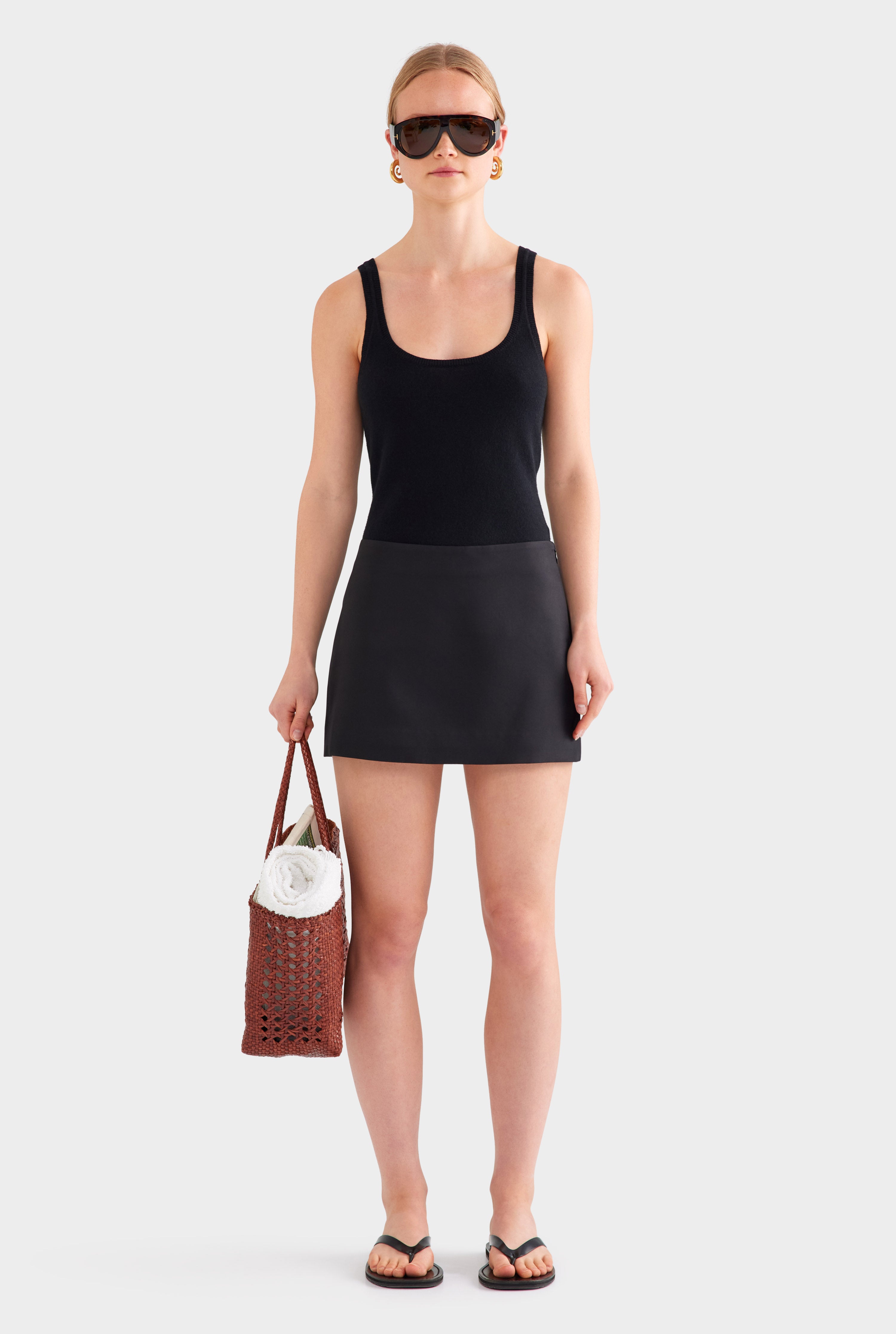 Silk Mini Skirt - Black