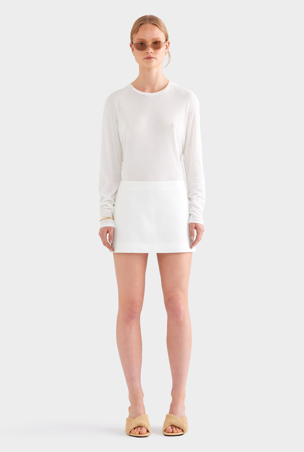 Silk Mini Skirt - Cream