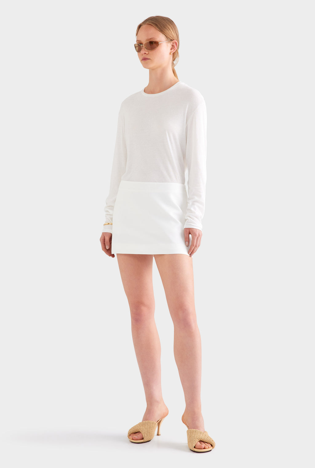 Silk Mini Skirt - Cream