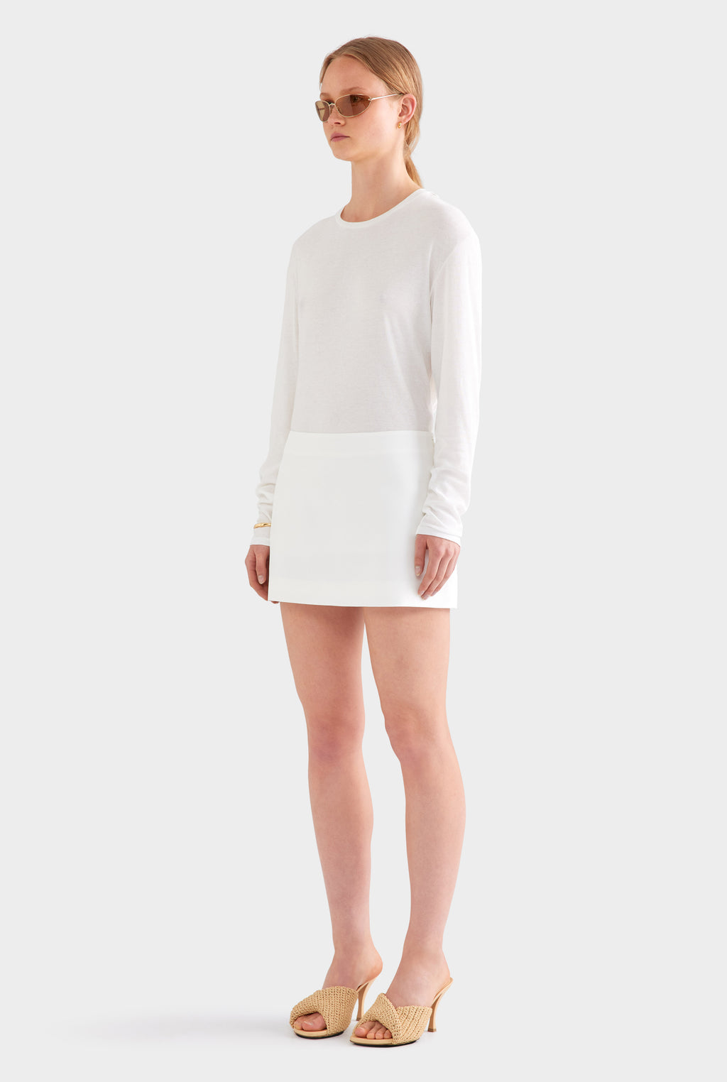 Silk Mini Skirt - Cream