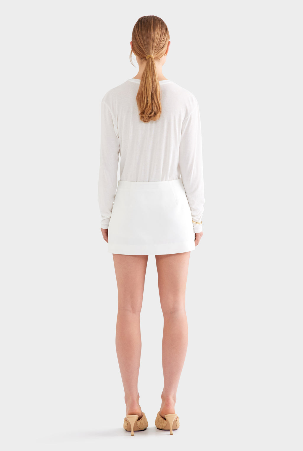 Silk Mini Skirt - Cream