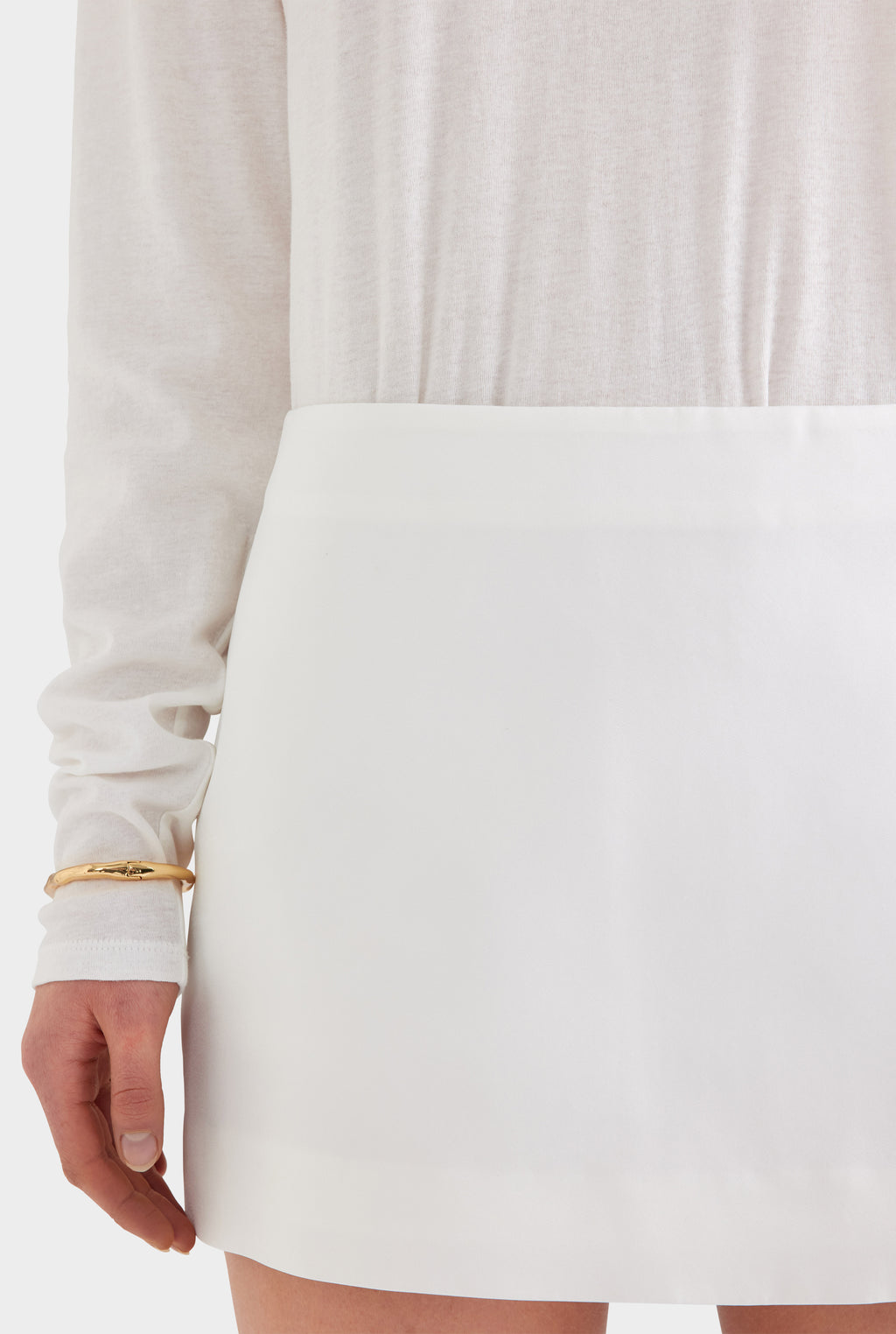 Silk Mini Skirt - Cream