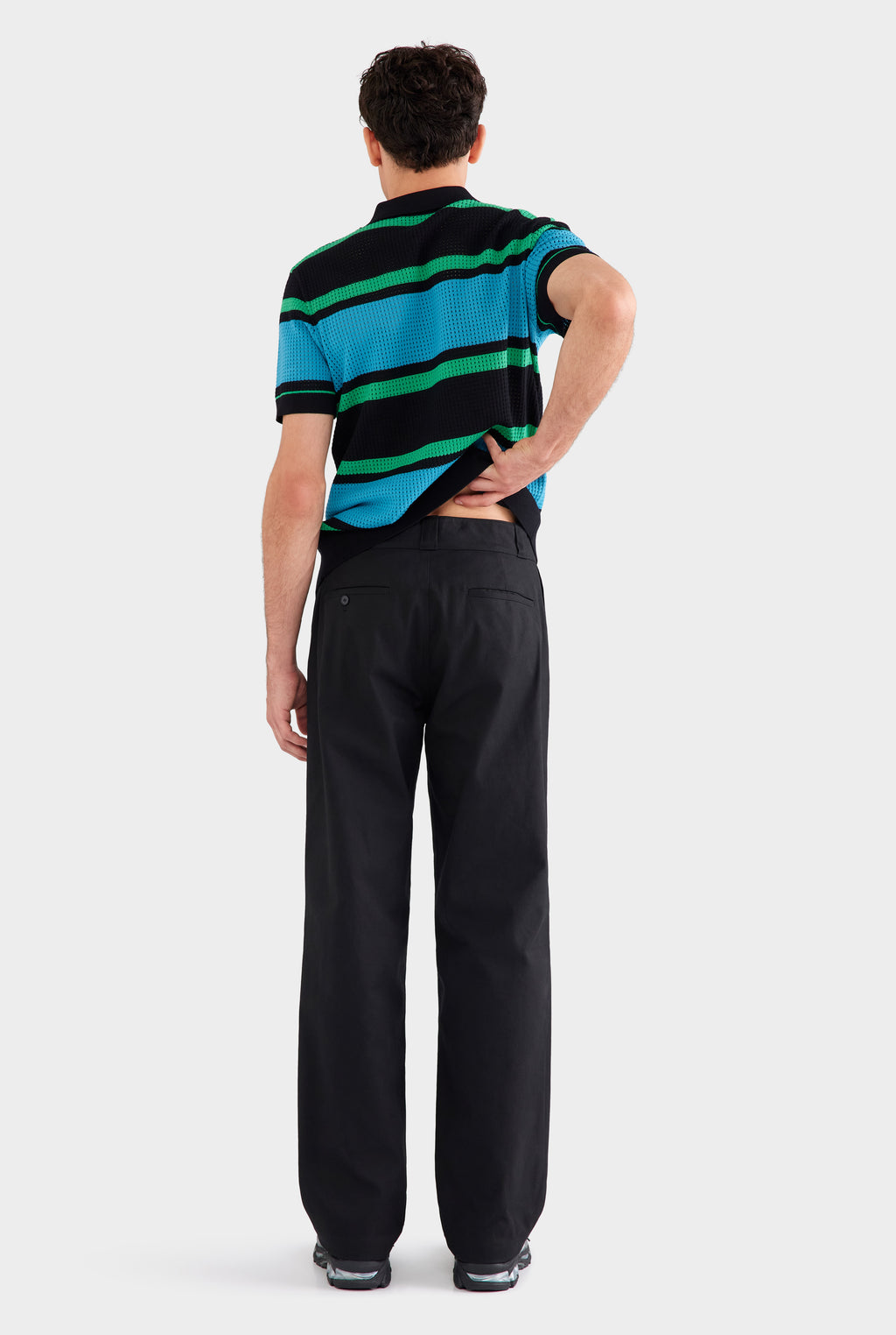 Straight Leg Cotton Canvas Pant - Black