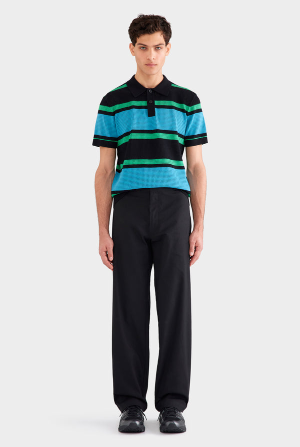 Straight Leg Cotton Canvas Pant - Black