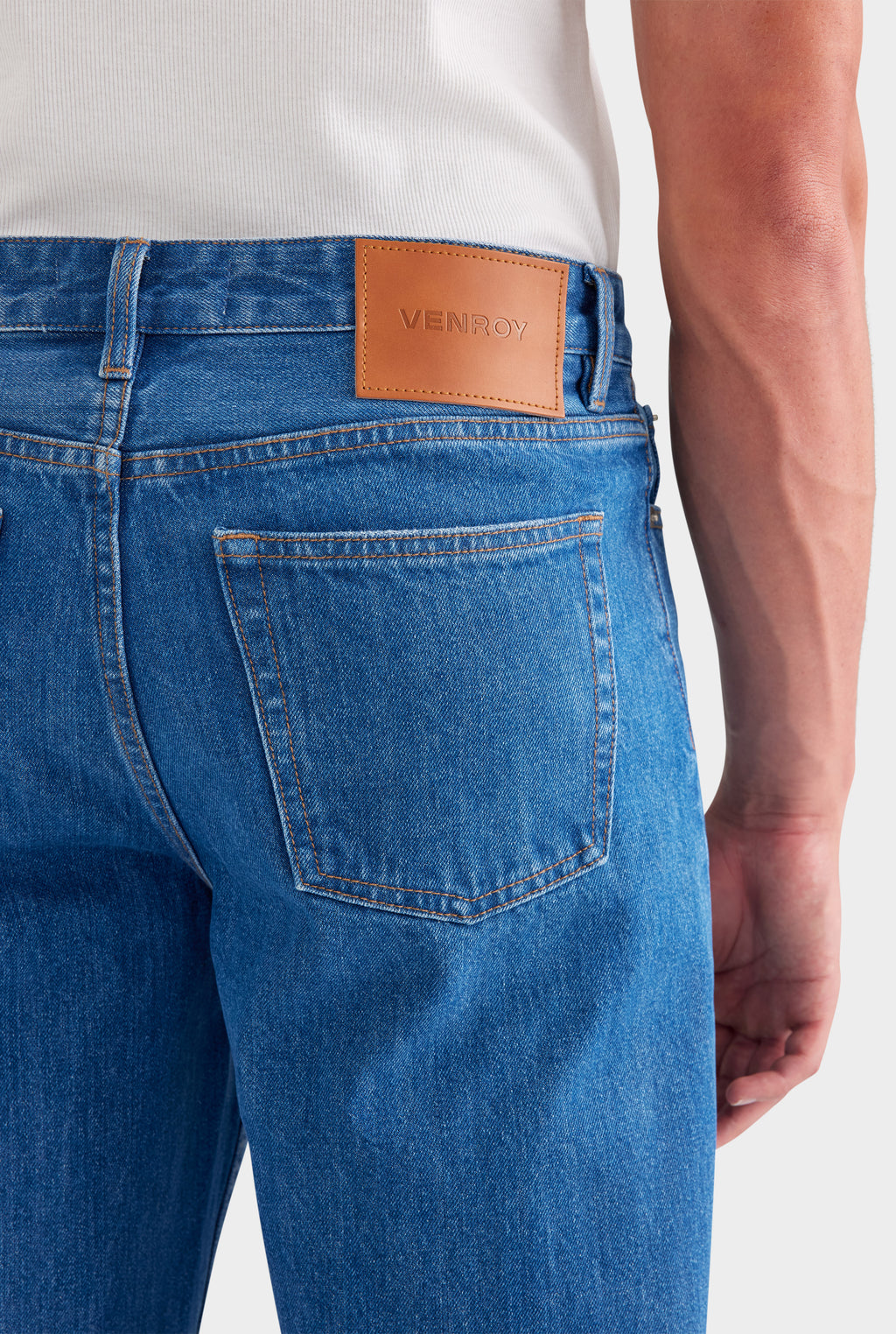 Straight Leg Denim Jean - Mid Blue