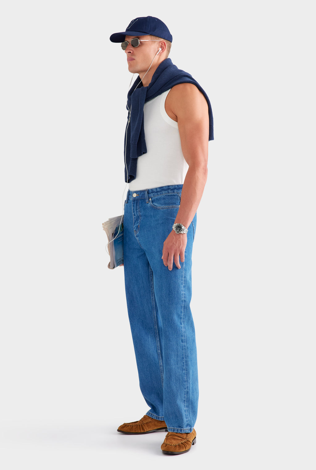 Straight Leg Denim Jean - Mid Blue