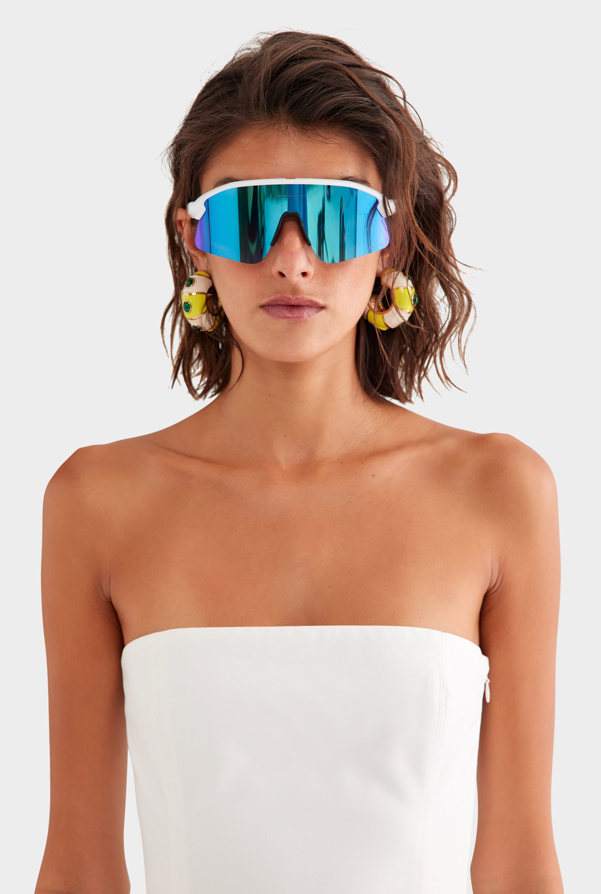 Strapless Cotton Mini Dress - White