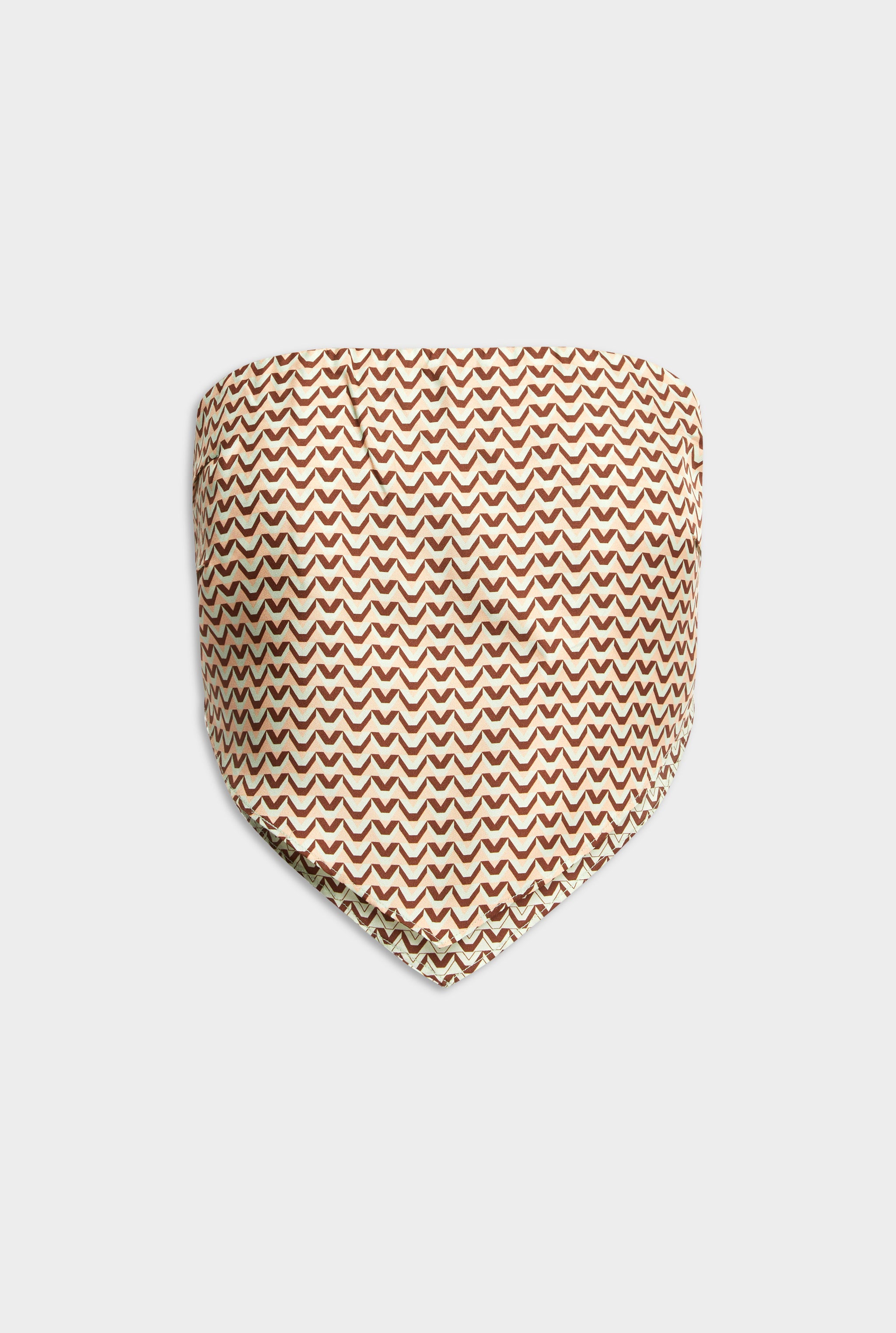 Strapless Layered Scarf Top - Pale Aqua/Peach V Monogram