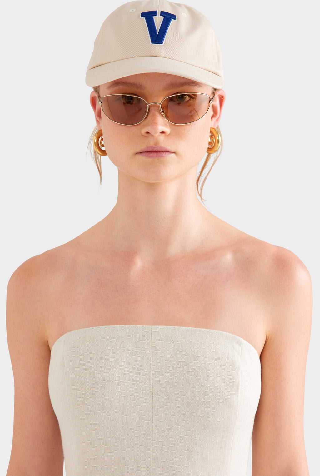 Strapless Linen Mini Dress - Sand