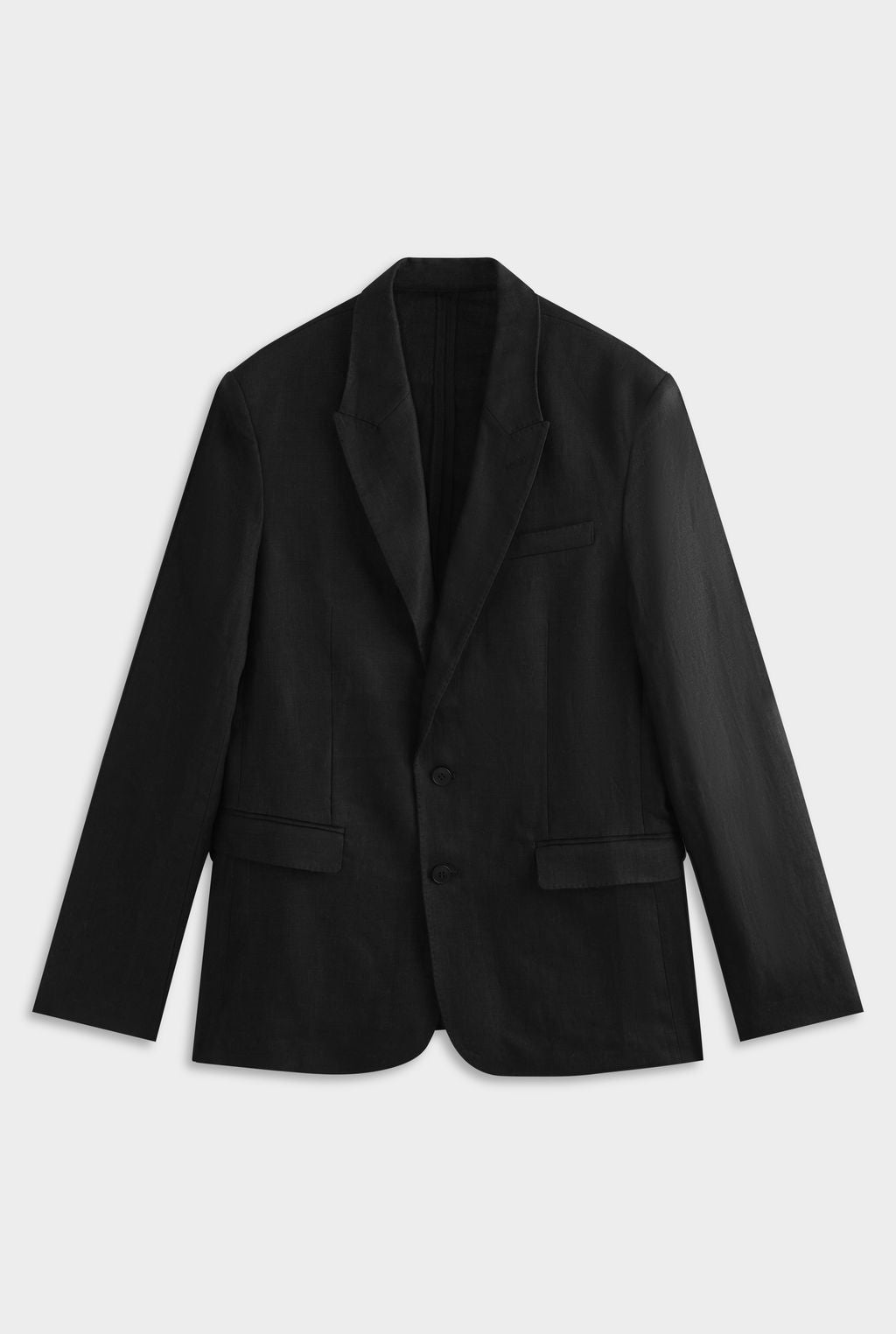 Tailored Linen Suit Jacket - Black