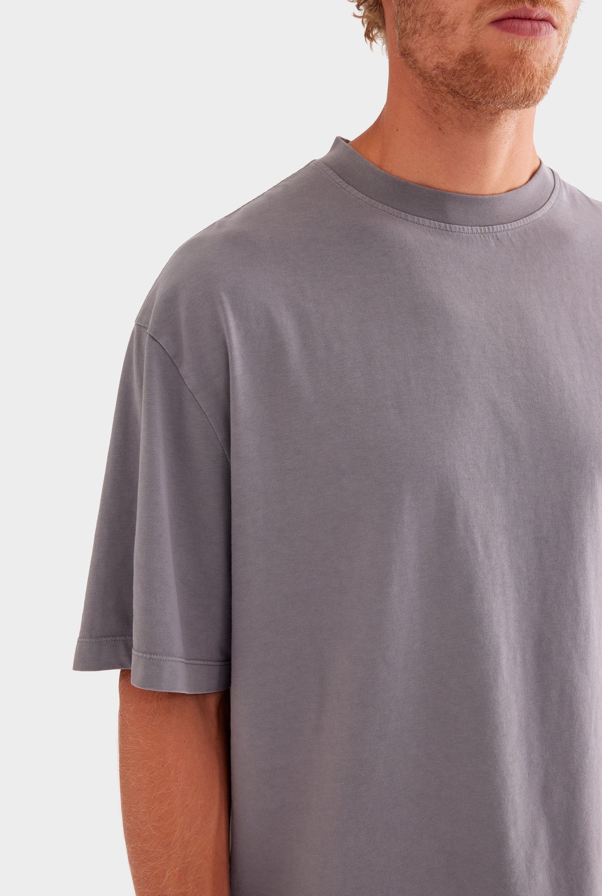 Supersized Cotton T-Shirt - Pigment Dyed Dark Grey