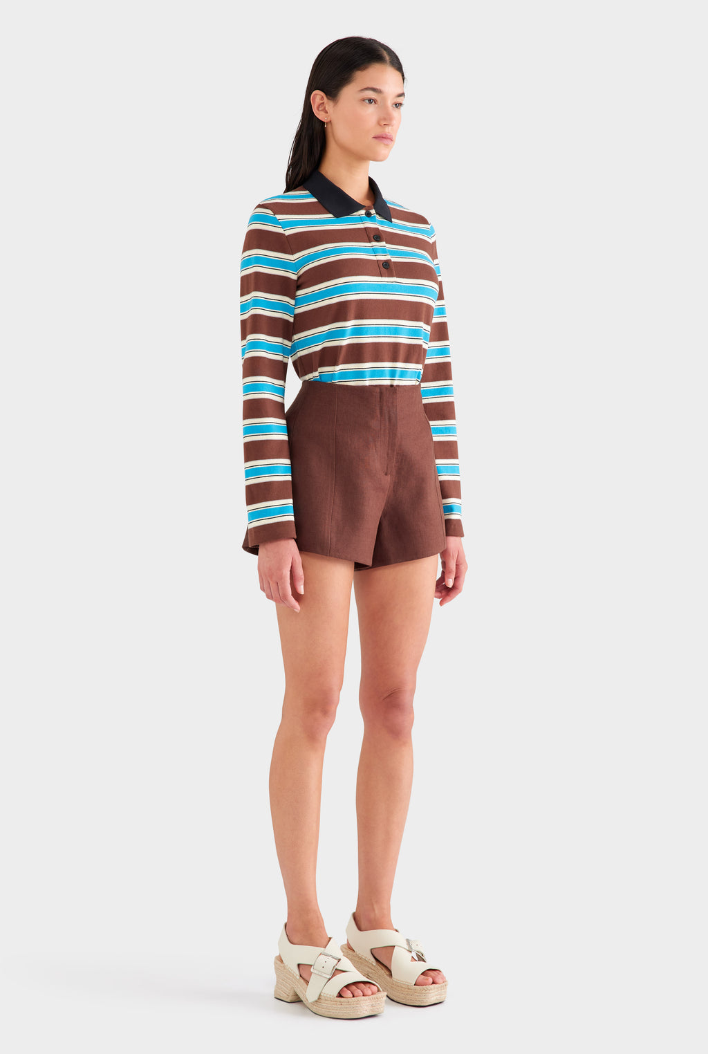 Tailored Linen Short - Chocolate