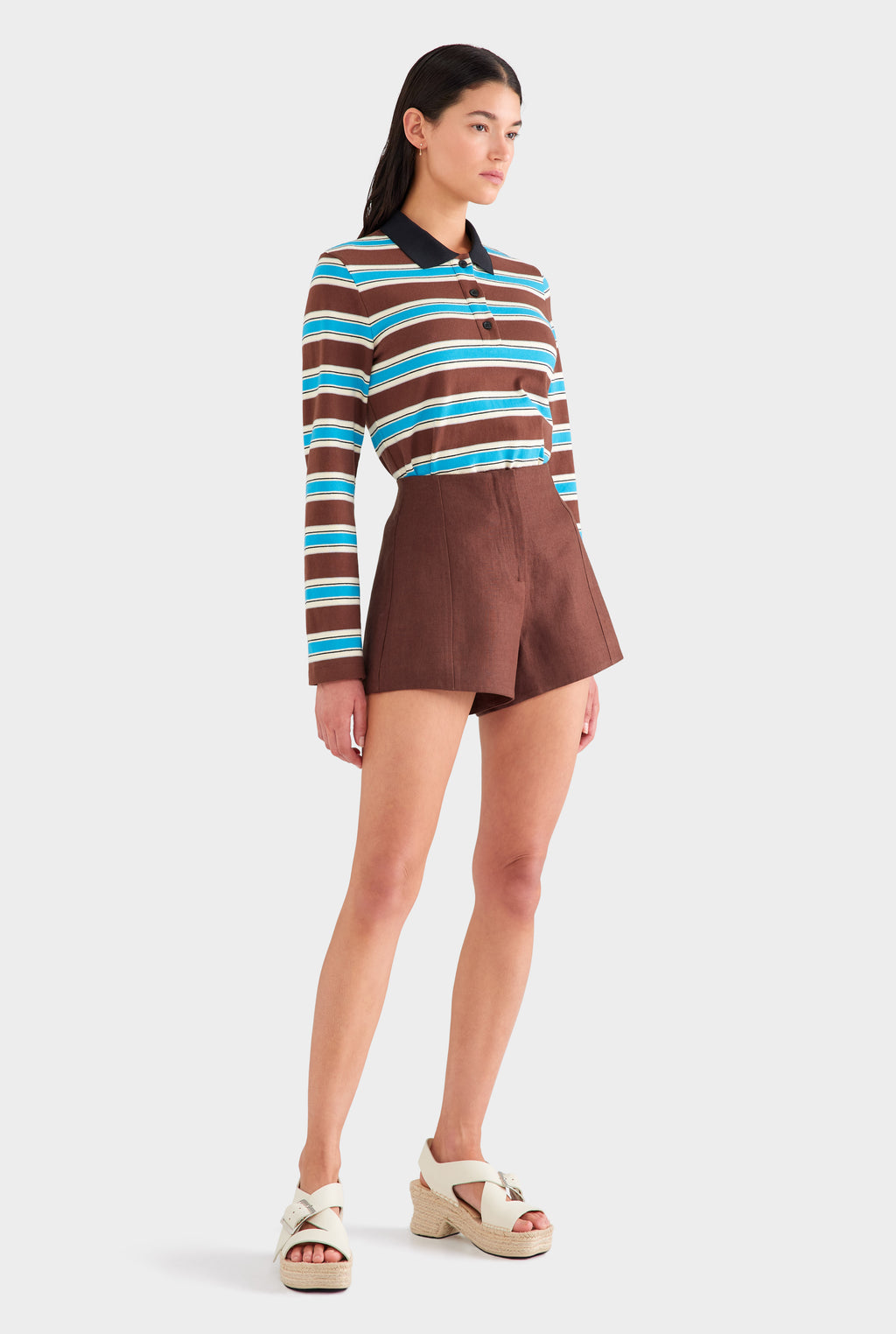 Tailored Linen Short - Chocolate