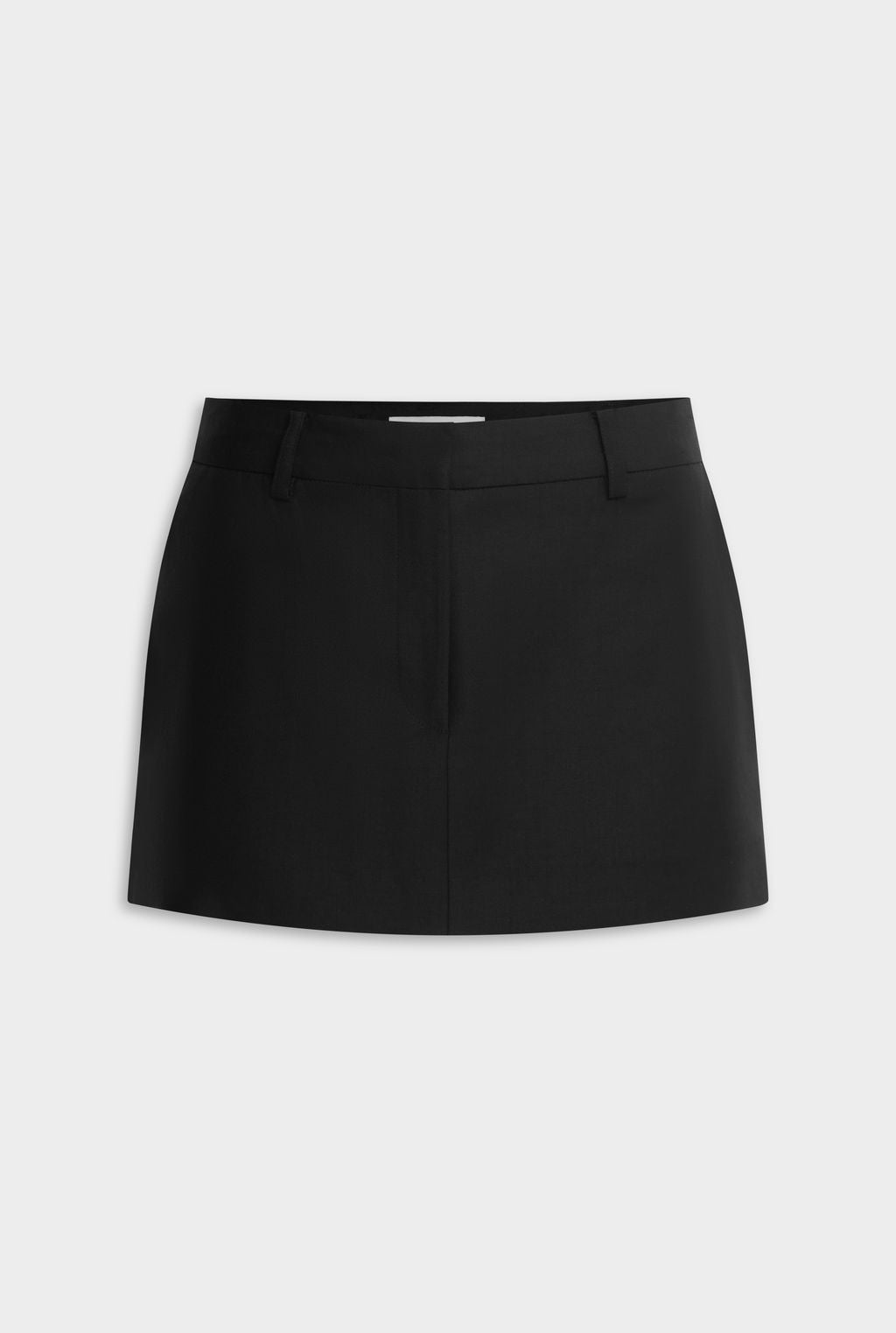 Tailored Wool Mini Skirt - Black