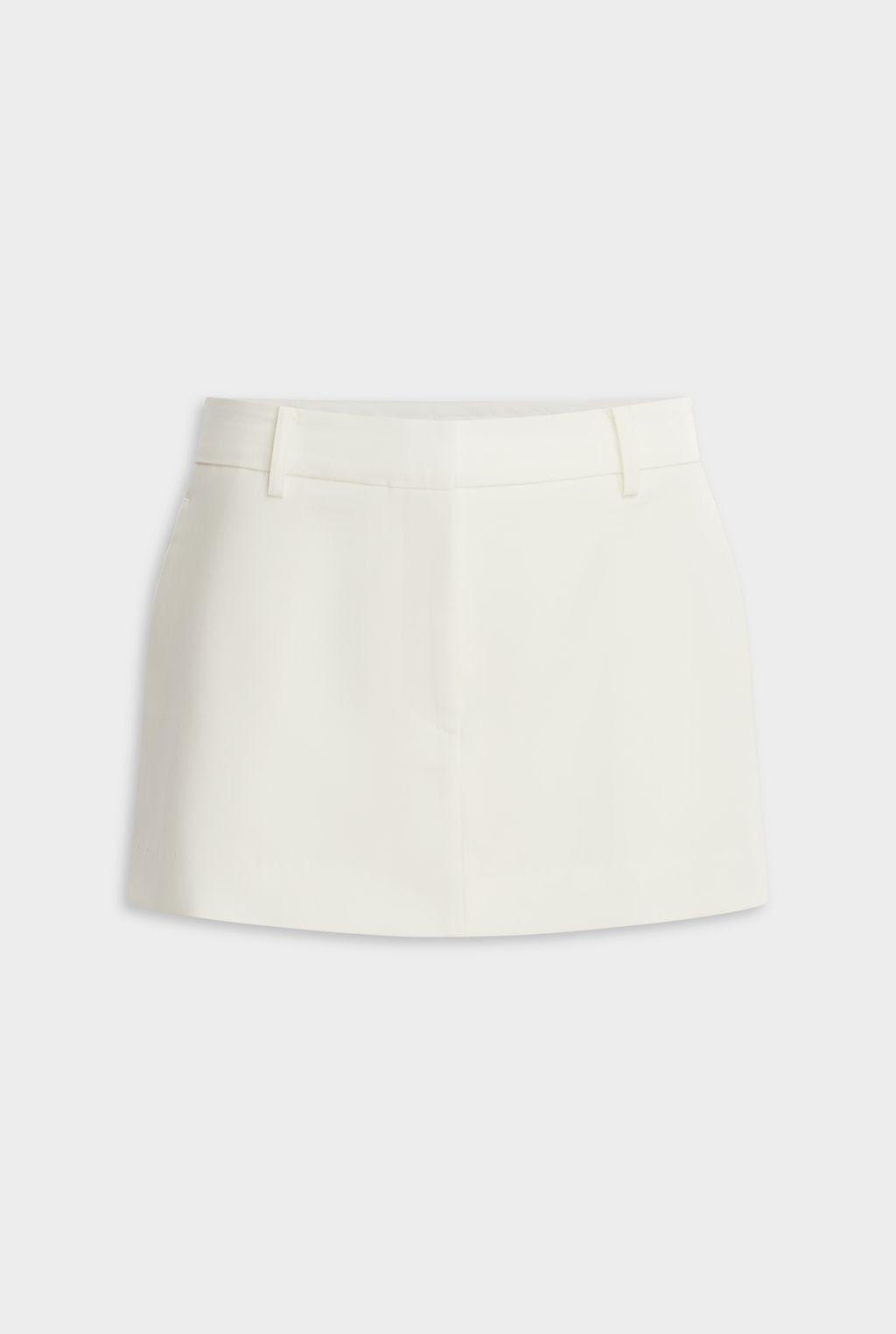 Tailored Wool Mini Skirt - Cream
