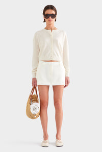 Tailored Wool Mini Skirt - Cream