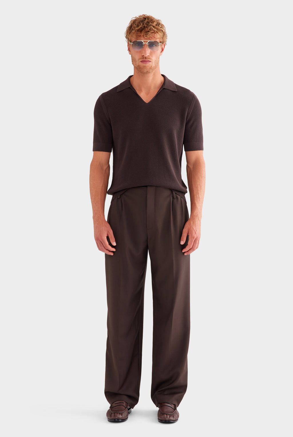 Tailored Wool Suit Trouser - Dark Chocolate